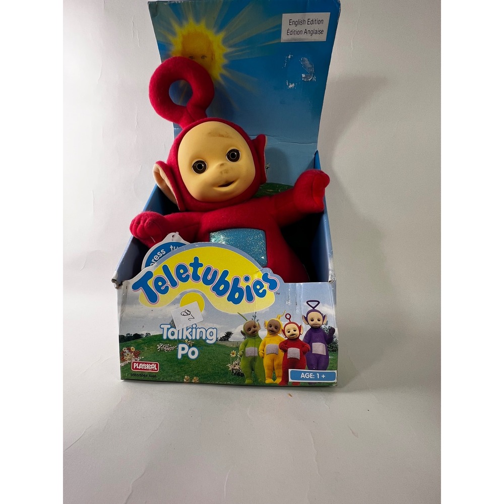 Vintage Playskool Teletubbies Talking Po Red Plush Doll Original Box 1998 toy